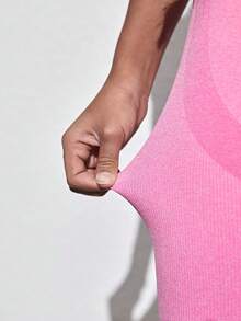 SHEIN Bộ quần áo thun dệt kim liền mạch cho bé gái tuổi mới lớn 2 món - Nhiều màu - Xem 4