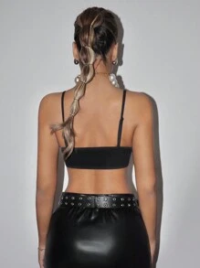 SHEIN ICON Solid Color Ultra Short Camisole Top