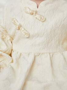 Baby Girl Mandarin Collar Styled Button Up Traditional Chinese Style Dress