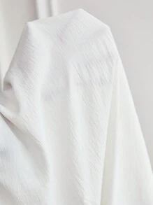 SHEIN Clasi 背部拼接蕾絲及波浪邊設計襯衫 - 白色 - 查看 6