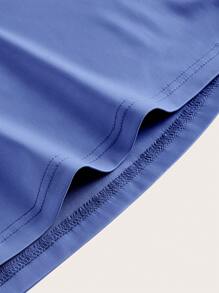 SHEIN EZwear Seidiges Camisole-Kleid für Damen - Blau - Übersicht 4