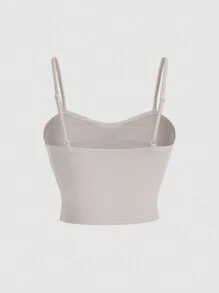 SHEIN MOD 女性扭紋肩帶背心 - 杏色 - 查看 2