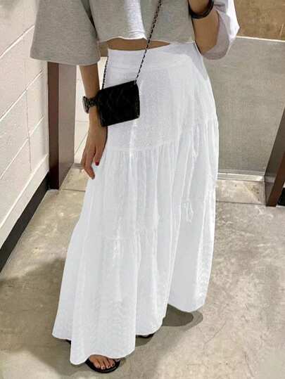 EARO 女士纯色简约日常 A 字裙