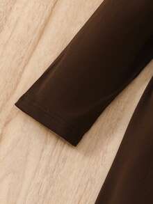 Áo khoác và váy ba lỗ có gân trơn dài tay dành cho bé gái mùa thu đông - màu nâu - Xem 5