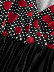 SHEIN Clasi 大尺寸圓點印花裹領連身裙 - 彩色 - 查看 5