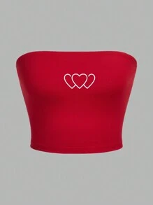 SHEIN EZwear 3 chiếc áo hai dây ngắn in hình trái tim dành cho nữ, ngày lễ tình nhân - Nhiều màu - Xem 7