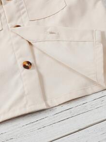 Baby Girl Casual Sleeveless Vest, Simple Design Jacket For Spring - Apricot - View 7