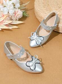 Fashionable Silver Color Children Flat Shoes