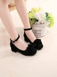 Giày Cao Gót Da Công Chúa Nữ, Giày Phong Cách Hàn Quốc Mới Cho Xuân Hè, Giày Biểu Diễn Cho Học Sinh - màu đen - Xem 2