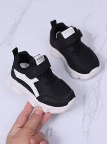 嬰兒男童運動鞋-黑色 - 黑與白 - 查看 1