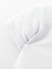 Young Girls' Summer Casual Heart & Clover Print Short Sleeve T-Shirt, St. Patrick's Day, Valentine's Day - White - View 3