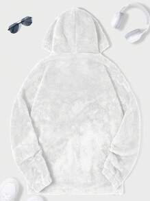 RueChic Men's Mountain Printed Fluffy Hoodie - White - View 2