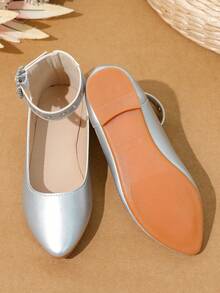 Scarpe Alla Moda In Argento Piatte Per Bambini - Argento - Visualizzare 3