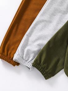 小女孩實色彈性腰運動長褲 - 彩色 - 查看 5