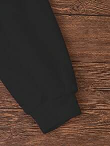 INAWLY Heart & Animal Patterned Fleece Sweatshirt - Black - View 4