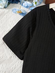 Teen Girl's Butterfly Patchwork Dress - Black - View 6