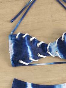 SHEIN Swim Bộ bikini nhuộm ngẫu nhiên mùa hè dành cho nữ - Nhiều màu - Xem 4