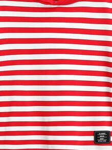 SHEIN 童裝男孩條紋短袖帽t恤 - 紅色 - 查看 4
