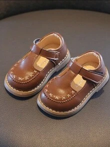 1 双婴儿软底步行鞋幼儿透气防滑公主鞋 - 棕色 - 查看 1