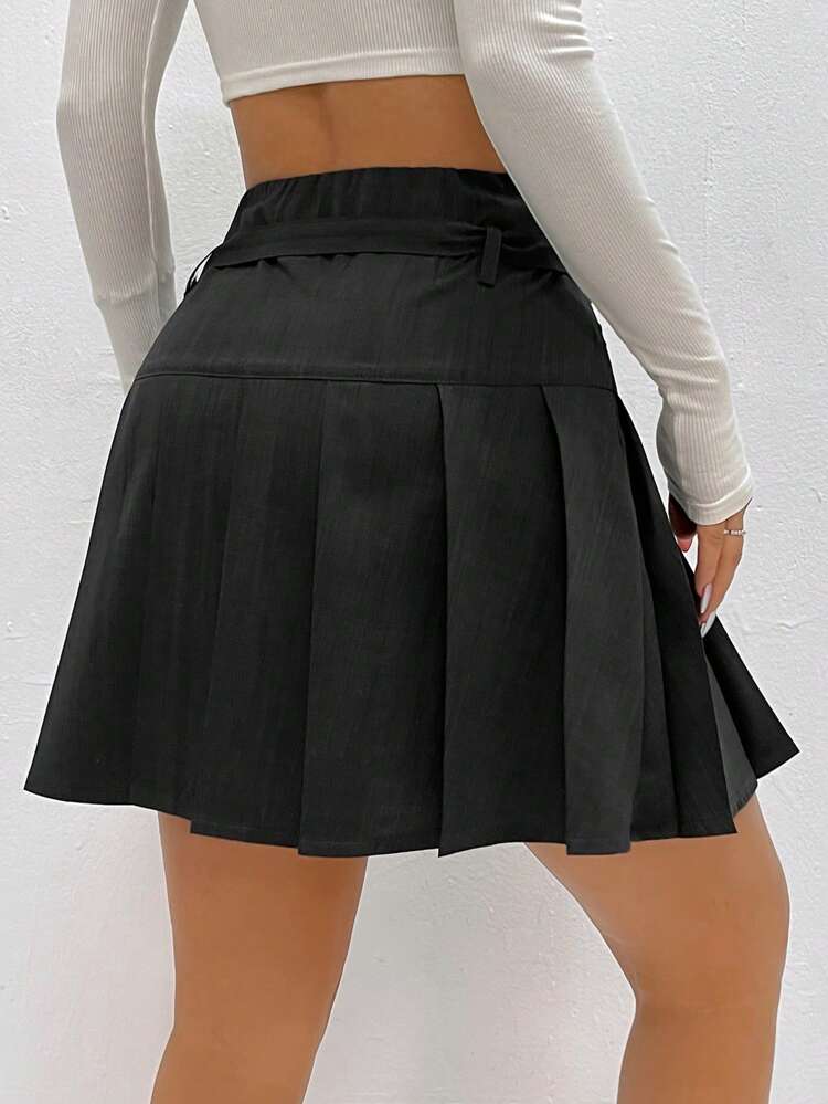 High-Waisted Pleated Skirt
