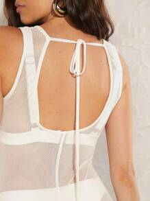 Hauture Mono de punto de talla alta con abertura lateral atado