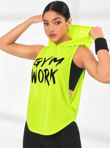 SHEIN Core Rhythm Crisscross Back Sports Tank Top Fitted Shirtworkout Tank Top - Green - View 7