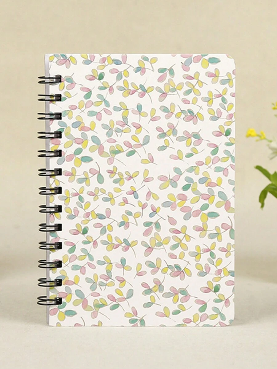 ROMWE Kawaii 1 Pieza Cuaderno De Hojas Sueltas Con Lindo Diseño De Patrón De Hierba Colorida - Multicolor - Ver 1