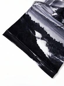 Manfinity Homme Men's Loose Fit Scenery Printed Hoodie - Multicolor - View 3