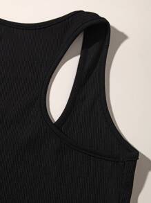 SHEIN Unity Solid Cropped Tank Top, Muscle Tank Top And Spaghetti Strap Camisole Top - Multicolor - View 5