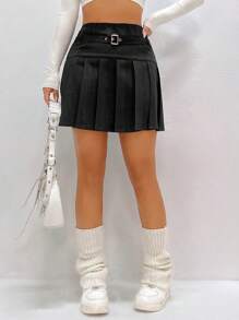 Flirla 高腰百褶裙 - 深灰色 - 查看 1