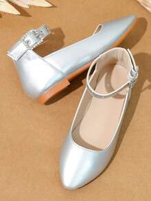 Scarpe Alla Moda In Argento Piatte Per Bambini - Argento - Visualizzare 4