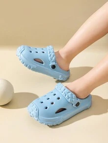 Children's Fashionable And Versatile Hollowed-Out Shoes, Can Be Worn As Sandals Or Slippers For Indoor And Outdoor Use In Spring And Summer, Suitable For Beach And Bathroom Use - Baby Blue - View 2