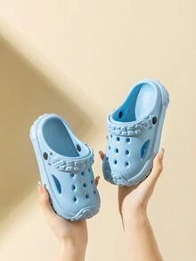 Children's Fashionable And Versatile Hollowed-Out Shoes, Can Be Worn As Sandals Or Slippers For Indoor And Outdoor Use In Spring And Summer, Suitable For Beach And Bathroom Use - Baby Blue - View 6