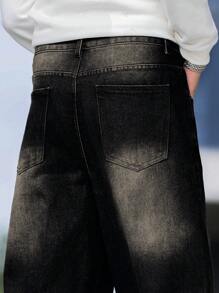 Manfinity Hypemode Men's Casual Straight Leg Jeans - Black - View 8