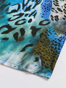 VaVaBold Vestido largo ajustado con estampado de leopardo para mujer