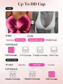 Swim DD+ Tankini de traje de baño con espalda cruzada y efecto tie-dye para san valentín - Multicolor - Ver 4