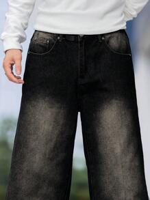 Manfinity Hypemode Men's Casual Straight Leg Jeans - Black - View 7