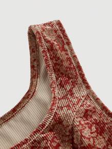 SHEIN MOD Women's Asymmetrical Hem Tank Top - Red - View 4