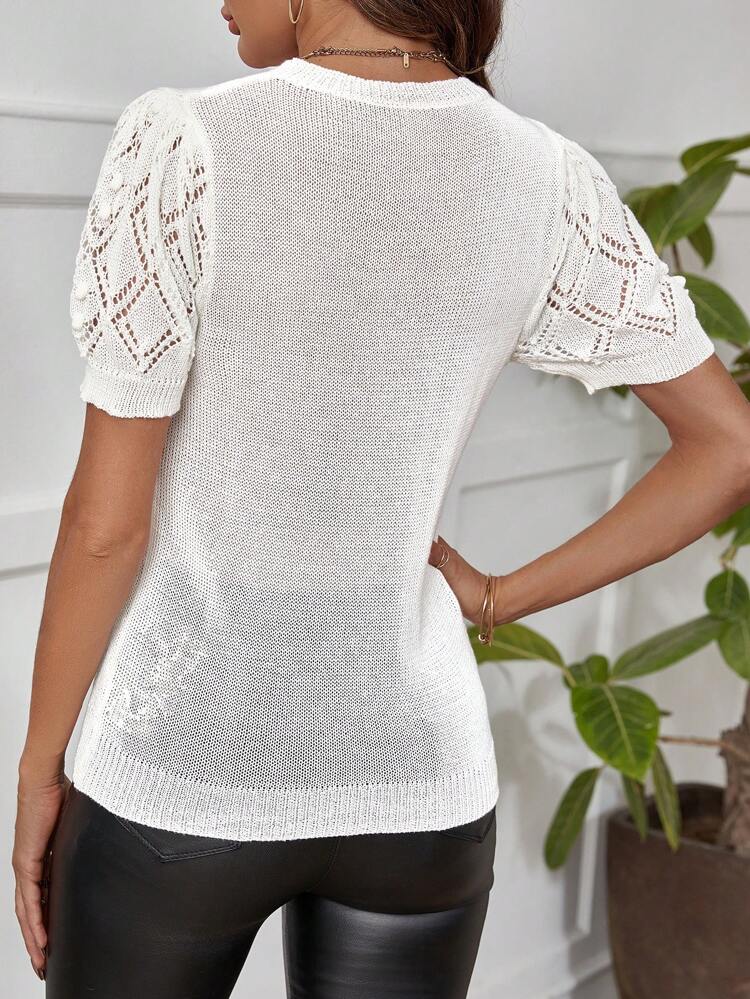 Elegant Women'S Solid Color Knitted Top