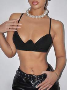 SHEIN ICON Solid Color Ultra Short Camisole Top