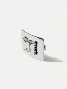 SHEIN MOD Metallic Fashionable Hair Clip Suitable For Everyday Use Elegant - Silver - View 3