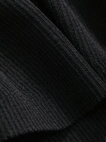DAZY Solid Color Slim Fit Women's Sweater With Scoop Neck And Long Sleeves,Fall Clothes - Black - View 8