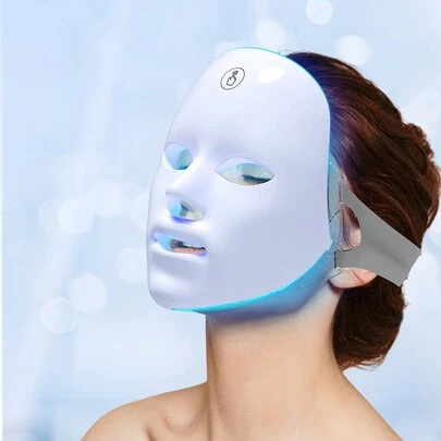 Teckwe LED 面膜，7 色 LED 面膜灯，无线 LED 面膜护肤面膜，面部美容仪器护肤工具面部护肤面膜，适用于美容院和家庭使用情人节礼物便携式可充电圣诞礼物，秋冬必备品