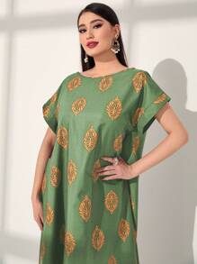 Divindia 蝙蝠袖印花短裙