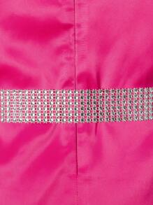 SHEIN Young Girl'S V-Neck Ruffle Trim Decorated Dress - Hot Pink - View 5