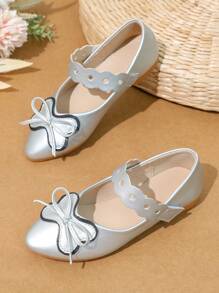 Fashionable Silver Color Children Flat Shoes