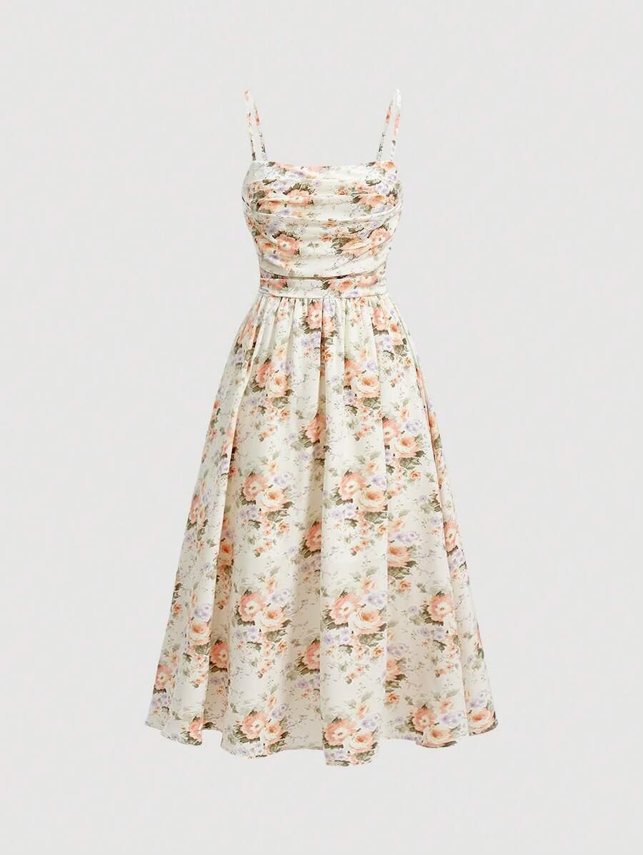 SHEIN MOD Women'S Floral Print Spaghetti Strap Dress - Multicolor - View 1