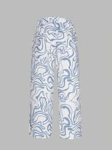 Girls' Loose Printed Jeans For Toddler - Light Wash - View 2