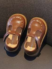 1 双婴儿软底步行鞋幼儿透气防滑公主鞋 - 棕色 - 查看 2