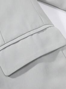 Manfinity Mode Men'S Solid Color Suit Set - Light Grey - View 4